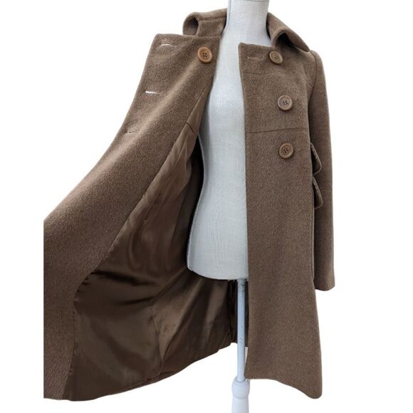 MACHKA Armada Camel Brown Double Breasted Wool & Mohair Blend Coat Size 38 - Picture 6 of 16